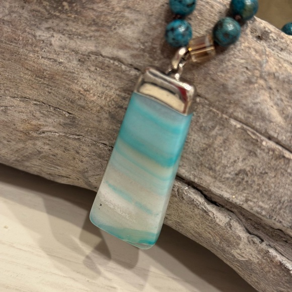 LONG FASHION STONE NECKLACE - Picture 6 of 8